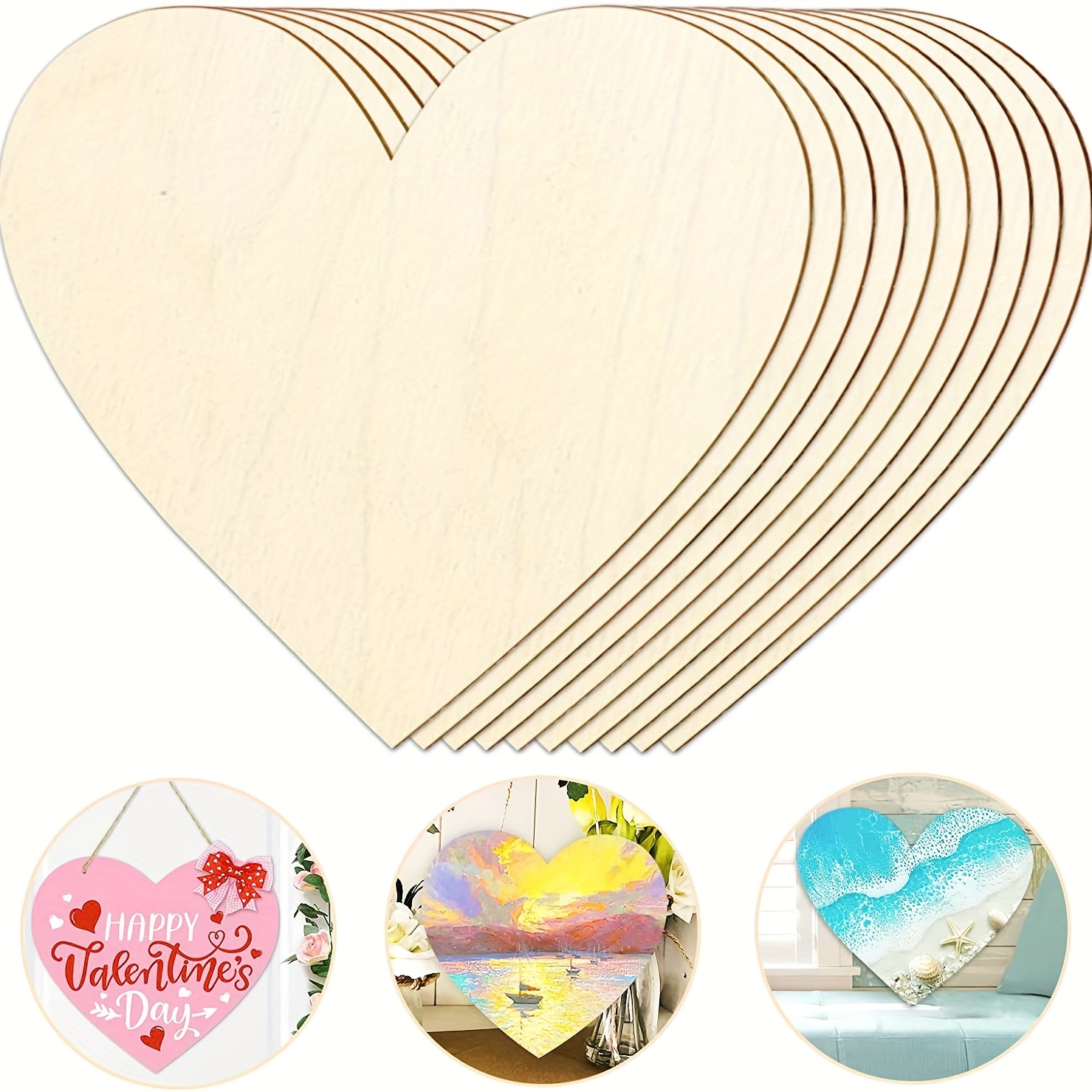 Oud Wood Chip - 2Pcs 12Inch Blank Heart Cutout Unfinished
