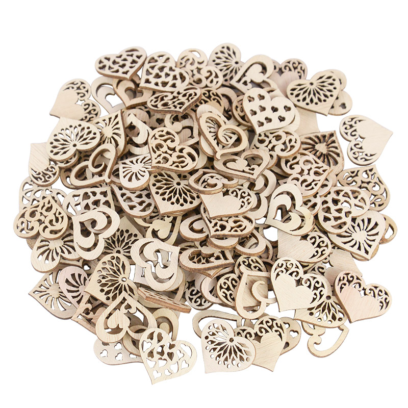 50/100pcs Hollowed Heart Patte - Oud Wood Chip recension och pris